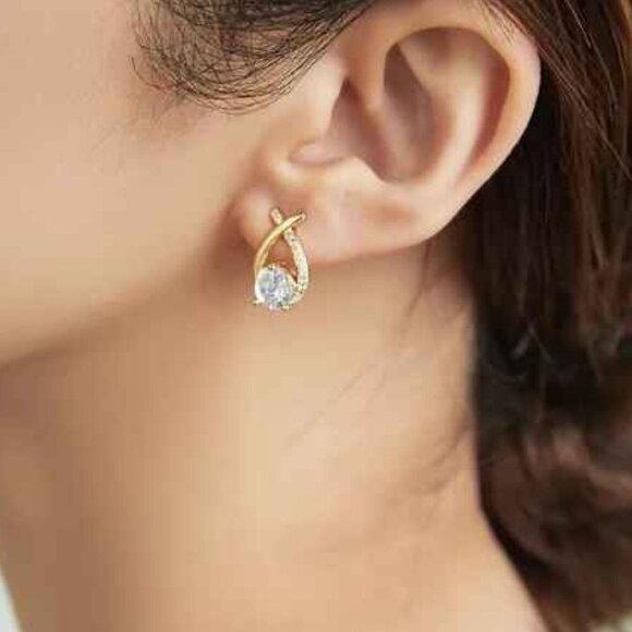 Hoop Diamond Earrings - Picture 2 of 2